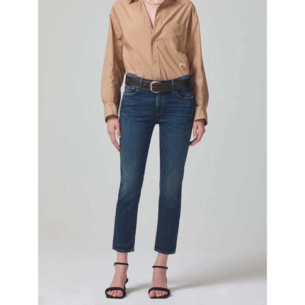 CITIZENS OF HUMANITY Ella Mid Rise Slim Crop Jeans in Sky Lantern Size 33 NWT